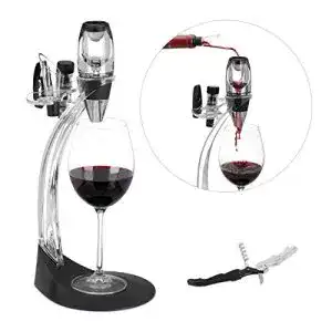 Weinbeluefter relaxdays deluxe set mit staender einschenkhilfe