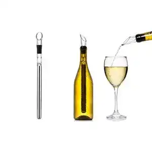 Weinkuehler wine sceptre weinkuehlstab mit beluefter aus edelstahl