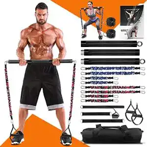 Widerstandsbaender mit stange dasking tragbare fitnessgeraete