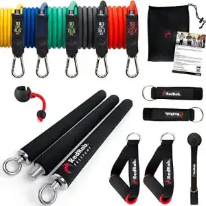Widerstandsbaender mit stange red rab freepump fitness stange