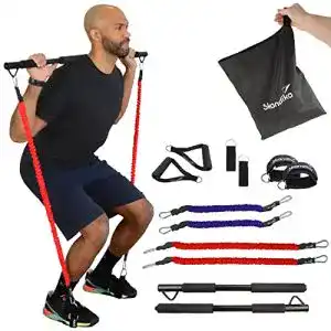 Widerstandsbaender mit stange skandika multi pilates bar