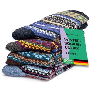 Wintersocke Netrox Socks® 4 Paar gemusterte, warme und weiche