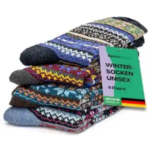 Wintersocke netrox socks 4 paar gemusterte warme und weiche