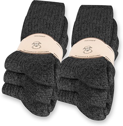 Wintersocke normani 6 Paar Norweger Socken mit Wolle Anthrazit