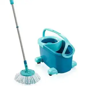 Wischsystem leifheit set clean twist disc mop ergo 2 0 mit rollwagen