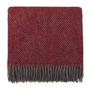 Wolldecke urbanara 140x220 cm gotland rot grau