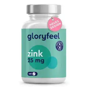 Zink gloryfeel 25mg 400 vegane tabletten 13 monate