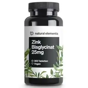 Zink natural elements 25mg 365 tabletten gut vertraeglich
