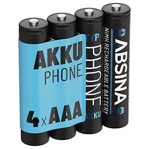 AAA-Akku ABSINA 4X NiMH Akkus für Telefon Gigaset Mobilteil