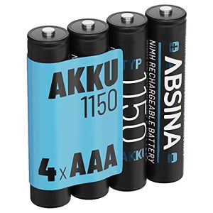 AAA-Akku ABSINA AAA Akku 1150 NiMH 4er Pack – Akku AAA Micro mit 1,2V