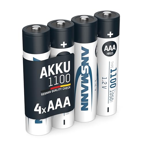 AAA-Akku Ansmann Akku Micro AAA, 4 Stück, 1050 mAh 1,2V NI-MH