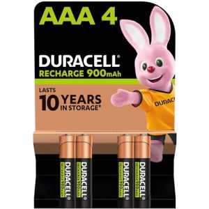 AAA-Akku Duracell Akku AAA, wiederaufladbare Batterien AAA, 4 Stück