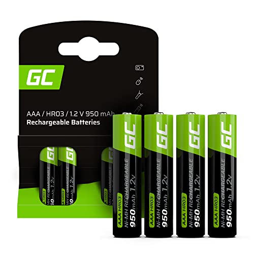 AAA-Akku Green Cell Akku 950 mAh 1.2V [4 Stück] Batterien