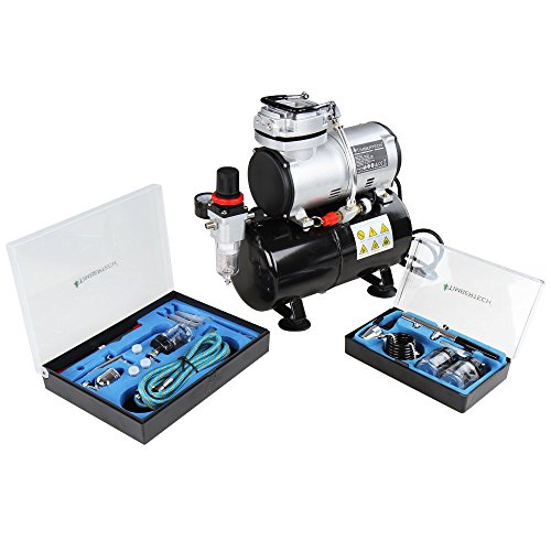 Airbrush-Set TIMBERTECH ABPST06 und Kolbenkompressor