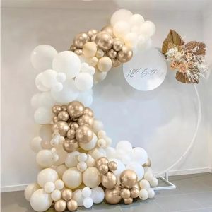 Ballonbogen QIUQI Ballon Girlande Beige, 125 Stück Weiß,Gold,Beige