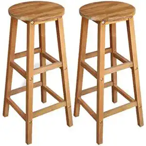 Barhocker festnight 2er set holz hocker tresenhocker bistrohocker