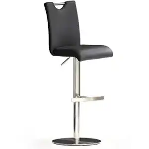Barhocker robas lund schwarz leder mit lehne barstuhl drehbar