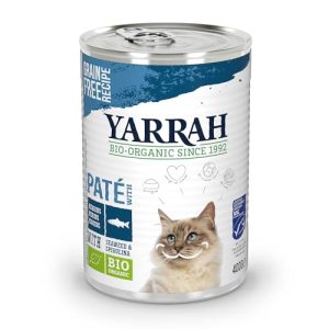 Bio-Katzenfutter Yarrah Bio Katzenfutter Pate mit Fisch 400 g, 12er