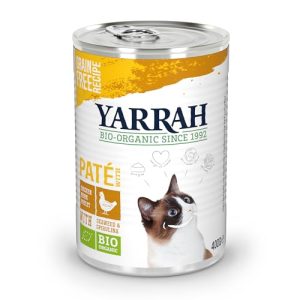 Bio-Katzenfutter Yarrah Bio Katzenfutter Pate mit Huhn 400 g, 12er