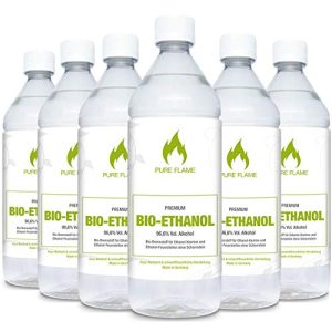 Bioethanol Pure Flame Premium Bioethanol 96,6 – 6x1L Flaschen