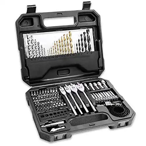 Bohrer-Bit-Set HERZO 100-teiliges Set für Holz, Metall und Stein