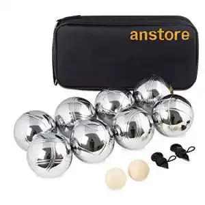 Boule homewit set 8 kugeln robuste aus metall mit 2 holzkugeln