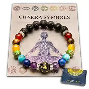Chakra armband wiccstar doppelt mit schmuckbeutel