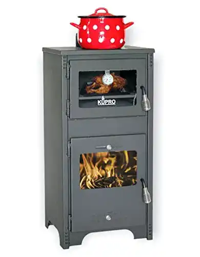 Dauerbrandofen Kaminofen mit Backfach und Herdplatte 7 kW