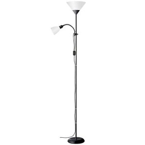 Deckenfluter Brilliant Lampe Spari Lesearm schwarz/weiß, 1x A60