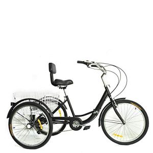 Dreirad für Erwachsene DIFU 24″ Faltbar 3 Räder Fahrrad