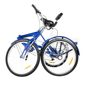 Dreirad für Erwachsene Fetcoi 24 Zoll Blau Faltbares Fahrrad