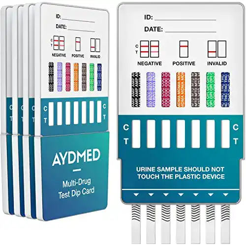 Drogentest Aydmed 5 x Drogenschnelltest Dip-Karten für 7 Drogen