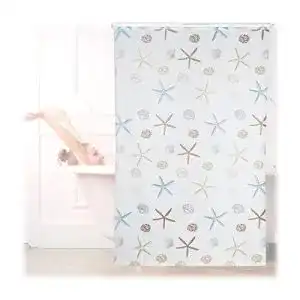 Duschrollo relaxdays ocean wasserabweisend muschel badrollo