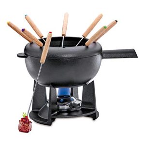 Fondue-Set Gusseisen Spring Gusseisen Fondue Set schwarz