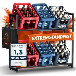 Getraenkekistenregal heldenwunder 6 kaesten i schwarz aus metall