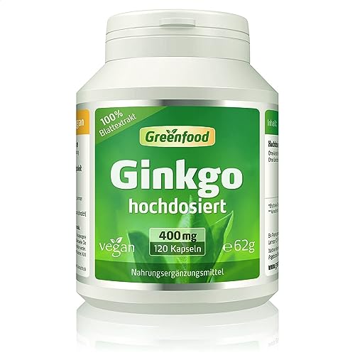 Ginkgo-Tabletten Greenfood Ginkgo Biloba, 400 mg reiner Blattextrakt