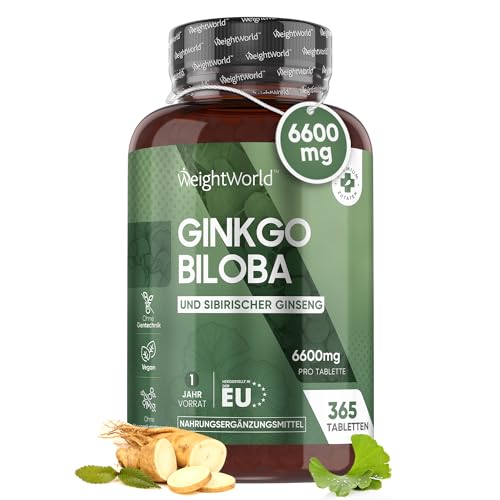 Ginkgo-Tabletten WeightWorld Ginkgo Biloba – 6600mg pro Dose