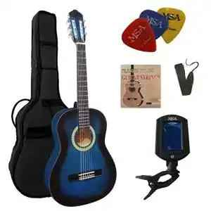 Gitarren msa konzertgitarre set 3 4 c9 blau schattiert