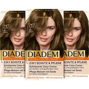 Haarfaerbemittel diadem seiden color creme 717 hellbraun stufe 3