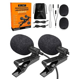 Handy-Mikrofon SLINT Lavalier Mikrofon 2er Pack Ansteckmikrofon