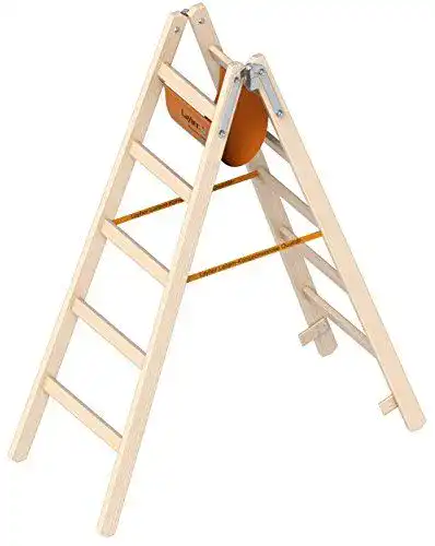 Holzleiter Layher Holzstehleiter mit 2×5 Sprossen