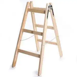 Holzleiter owlyshop standard 2x3 stufen zweiseitige klappleiter