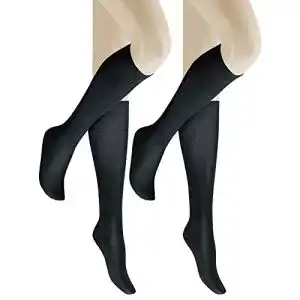 Kniestruempfe hudson damen only 2 pack waermend black