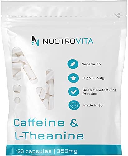 Koffeintabletten Nootrovita Koffein L Theanin, 350mg, 120 Kapseln