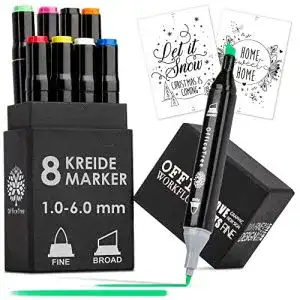 Kreidestifte officetree 8 x kreidemarker bunt fuer fenster vorlagen