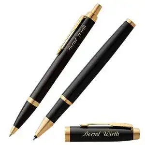 Kugelschreiber parker schreibset im black lacquer g c mit gravur