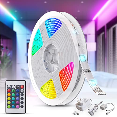 LED-Strip B.K.Licht – LED Strip 5m mit Fernbedienung, buntes RGB