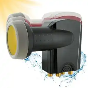 Lnb schwaiger 371 quad low noise blockconverter sun protect digital
