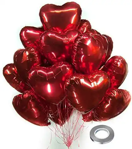 CozofLuv Luftballons 25 Stück 18 Zoll Rot Herzballons