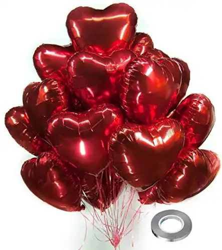 CozofLuv Luftballons 25 Stück 18 Zoll Rot Herzballons